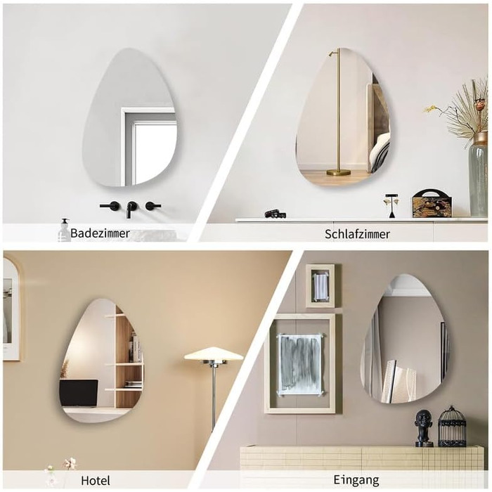 Дзеркало для ванної кімнати Spiegel Schwarz 40x60 см з металевим каркасом, прямокутне, для ванної, вітальні, спальні, гостьового туалету