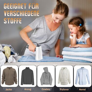 Парфукат Raelunyi 1300W: портативний відпарювач для одягу, для дому, подорожей та офісу (білий)