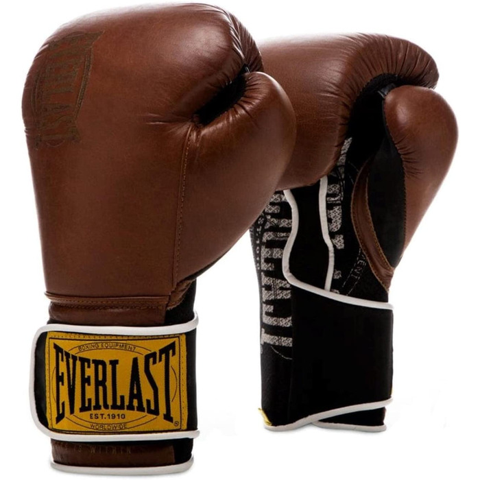 Боксерські рукавички унісекс Everlast для дорослих 1910 класичні тренувальні рукавички (коричневий, 14 унцій)