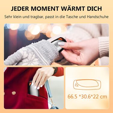 Електричні грілки для рук COTOP, 2 шт. з зарядним кейсом 14000 mAh, USB-C, 3 режими нагріву до 55°C, для кемпінгу, чорно-білі