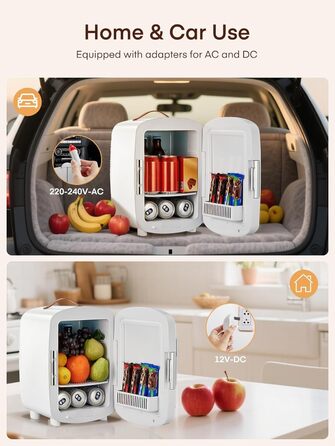 Міні холодильник FOHERE 10 л (12 банок), білий: для косметики, напоїв, авто, офісу