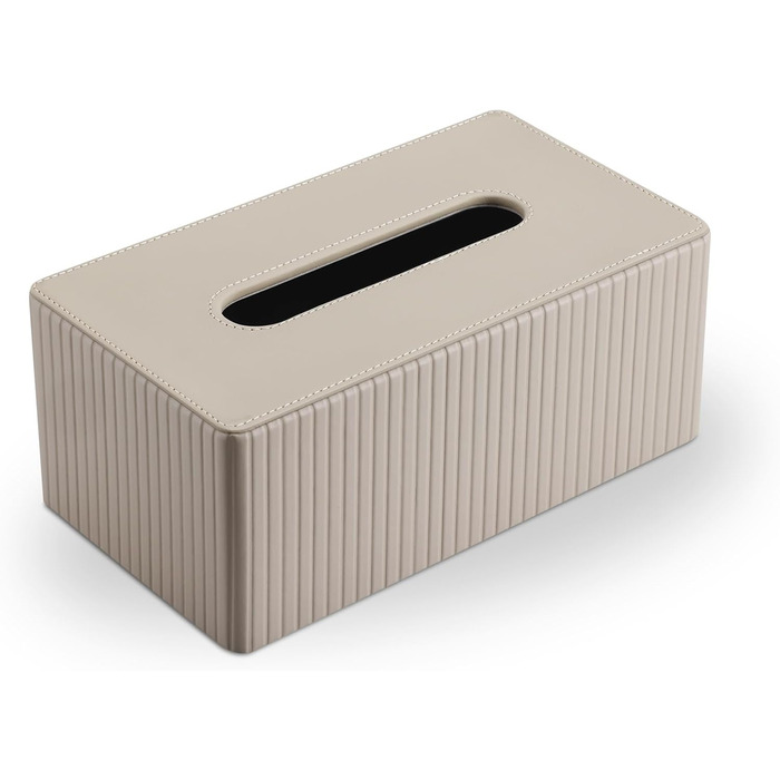 Скляниця для серветок KINGFOM, бежева, прямокутна, з PU шкіри – декоративна скляниця для серветок для вітальні, ванної кімнати та офісу