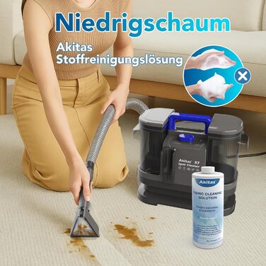 Пылесос для чищення килимів та м'яких меблів Akitas, 400W, сірий, для дому та автомобіля