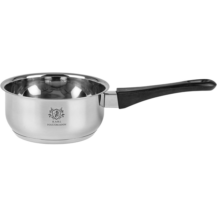 Набір каструль з нержавіючої сталі Induktion 3-х частинний - для всіх типів плит - з кришкою з термостійкого скла - з мірною шкалою