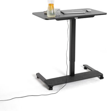 Письмовий стіл Yaasa One Standing Desk, 951 см, білий, невеликий практичний стіл поміщається в кожному кутку, гарантія 5 років, електричний стіл для домашнього офісу з регулюванням висоти, стіл з регулюванням висоти (темно-сірий/чорний)