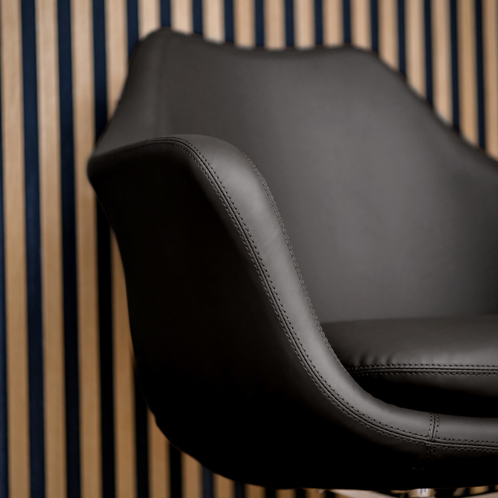 Крісло офісне / крісло для відпочинку ARTEMIA, штучна шкіра, чорний колір, hjh OFFICE