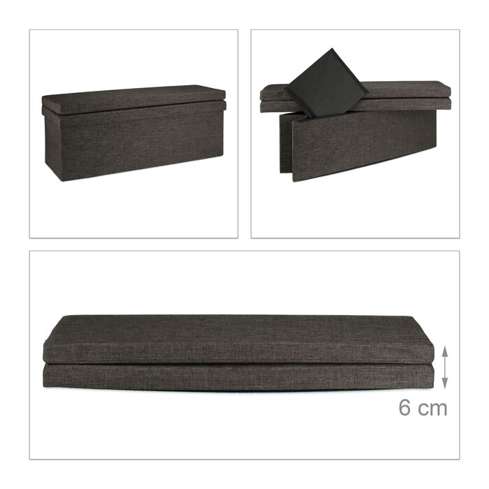 Складаний пуф з підлокотником Relaxdays XL