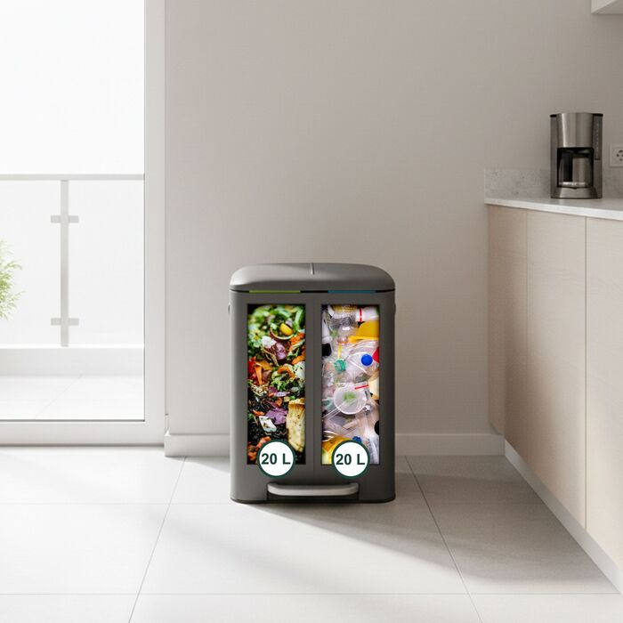 Відро для сміття Relaxdays з двома відділеннями