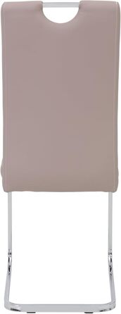 Набір з 4 кухонних стільців Hela Ruby, штучна шкіра капучино, металевий каркас, хромована ручка, до 140 кг