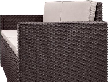 Садовий диван Allibert Victoria 2-місний ротанг коричневий з подушками 129x63x77 см