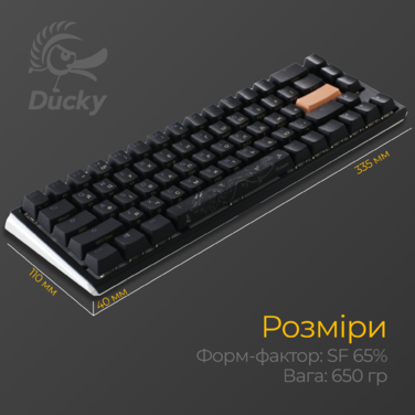 Механічна клавіатура Ducky One 3 SF Cherry MX Red RGB Black UA