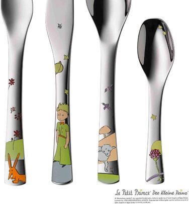 Набір дитячого посуду WMF Der Kleine Prinz, нержавіюча сталь, 4 шт, для дітей від 6 років, Cromargan, придатний для миття в посудомийній машині