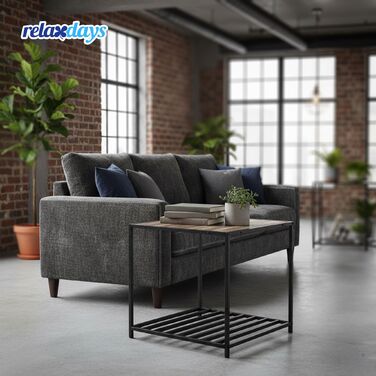 Relaxdays Додатковий столик індустріального стилю з полицею