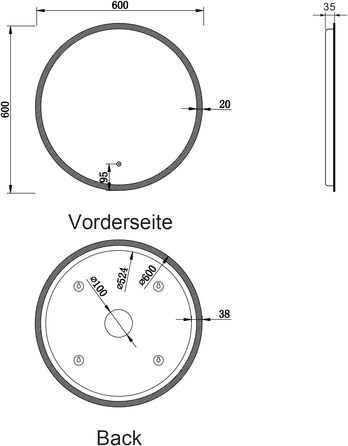 Дзеркало для ванної кімнати SONNI LED з підсвічуванням 80x60 см, прямокутне, біле