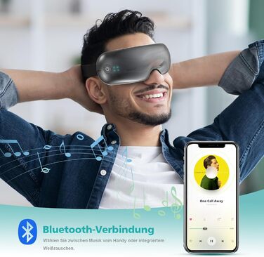 Масажер для очей Aspria® Eyecloud Vision з підігрівом та Bluetooth, видимий дизайн, масаж повітрям, розслаблення очей для втомлених/сухих очей, подарунок для жінок, чоловіків, друзів та сім'ї