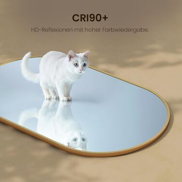 Дзеркало овальне EMKE Badspiegel Oval 45x60 см з золотим обрамленням для ванної кімнати