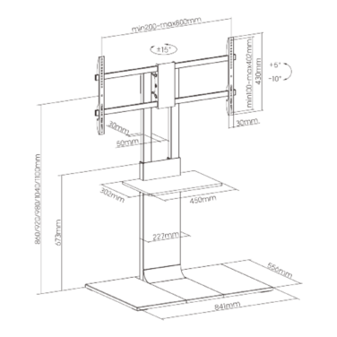 Підлогова підставка для телевізора OfficePro TVS605