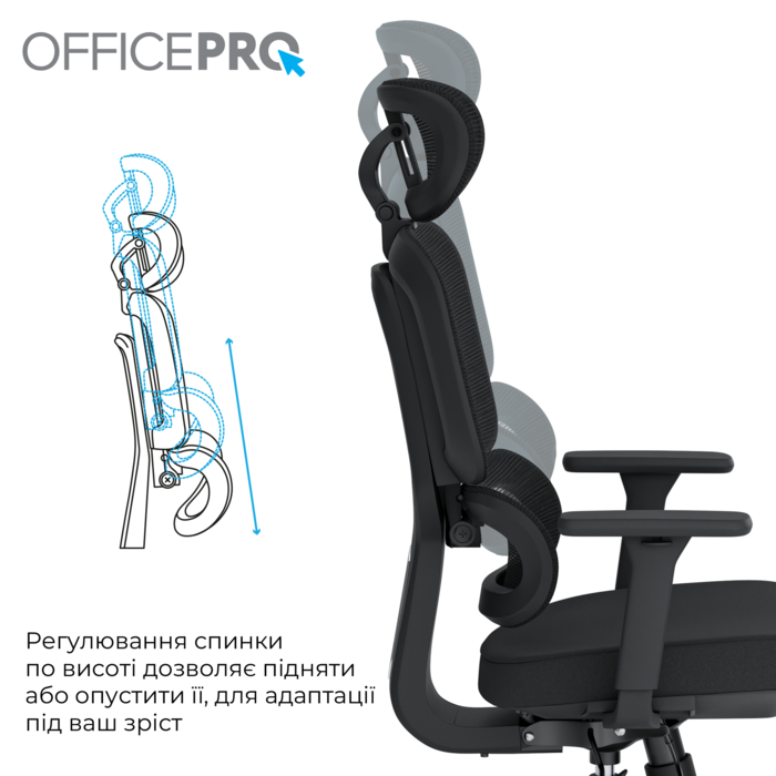 Крісло офісне OfficePro Skyline OC580-B-B-B