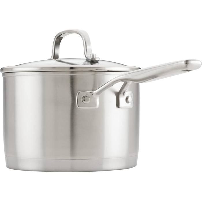 Сковорода гриль KitchenAid 71012 з нержавіючої сталі з антипригарним покриттям, 7.5 л, срібна