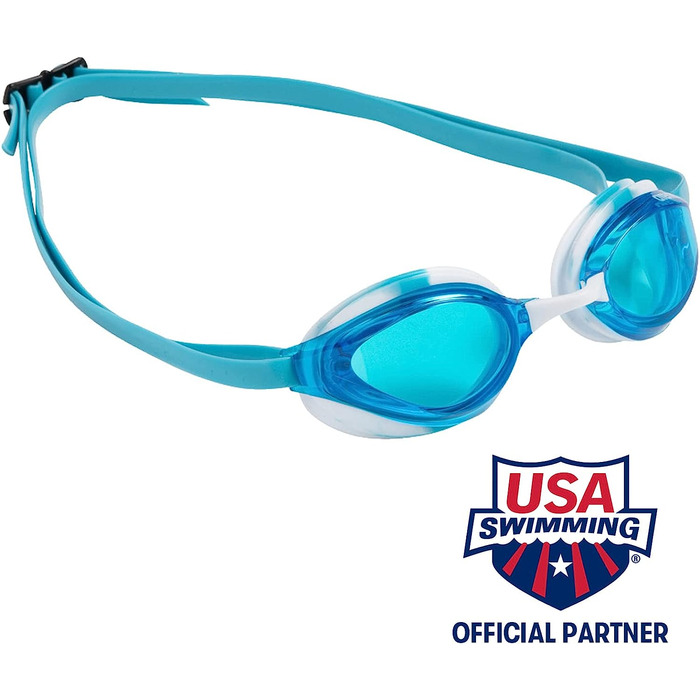 Окуляри для плавання унісекс для змагань Унісекс окуляри для плавання на пітоні (Один розмір підходить всім, синій / білий)