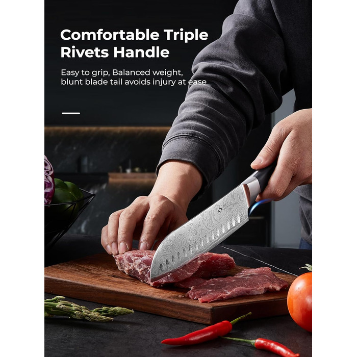 Набір ножів Amegat 14 предметів: кухонний набір з самозаточуванням, нержавіюча сталь, з ергономічними ручками