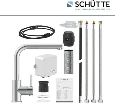 Змішувач для кухонної раковини SCHTTE 99700 VITAL Sensor, Змішувач для кухні з висувним душем, Автоматичний змішувач з датчиком, змішувач, Безконтактний інфрачервоний змішувач Chrome