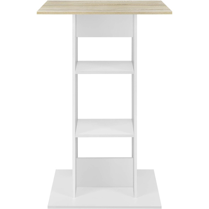 Барний стіл квадратний 110x70x70 см Стіл для бістро з 3 полицями Барний стіл Барна стійка Стіл (білий / дубовий вигляд)
