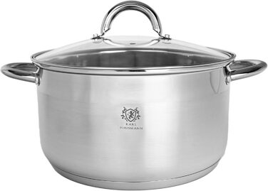 Нержавіюча каструля Karl Hausmann 6L з кришкою (26 см) - для всіх плит, включаючи індукційні