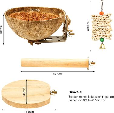 Набір для пташиного гнізда NC кокосовий горіх, ігровий майданчик для птахів, аксесуари, іграшки, жердочки, дошка для жердочок, жувальна іграшка для птахів