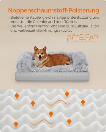 Лежак для собак Feandrea XL, знімний чохол, миється, 106 x 80 x 23 см
