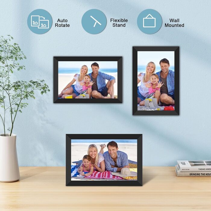 Цифровий фоторамка FRAMEO WLAN 32GB: 10.1 дюймовий Smart Cloud-фоторамка з IPS LCD сенсорним екраном та автоматичним поворотом