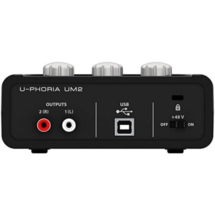 Аудіоінтерфейс Behringer U-PHORIA Studio 2x2, 24-біт/192 кГц, з мікрофонними преампами Midas - Студійний набір