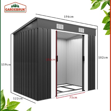 Садовий сарай Антрацит Метал 196x122x182см