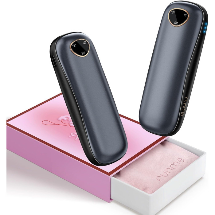 Електричні нагрівачі для рук Funme® 2 шт. 10000mAh Powerbank, USB, 60°C, для жінок, Outdoor, OT95 Waffengold