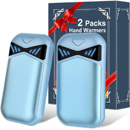 Електричні грілки для рук DDKJ, 2 шт., 7000mAh, з магнітом, 3 режими нагріву до 55°C, для дітей, чоловіків, жінок (блакитні)