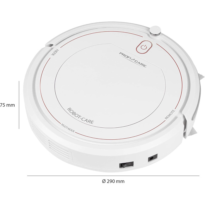 Підлоговий пилосос ProfiCare з голосовим управлінням, пилосос з функцією автоповернення і 4 програмами прибирання, програми миття сходів і підлоги. Виявлення перешкод, робот-пилосос з фільтром HEPA - PC-BSR 3043 (без WLAN)