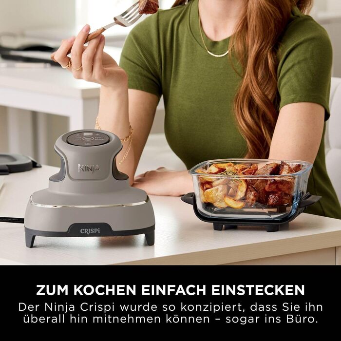 Ninja CRISPi Airfryer - фритюрниця без олії, 3.8 л, 4-в-1, 1700 В, FN101EUSTGD (Stone)