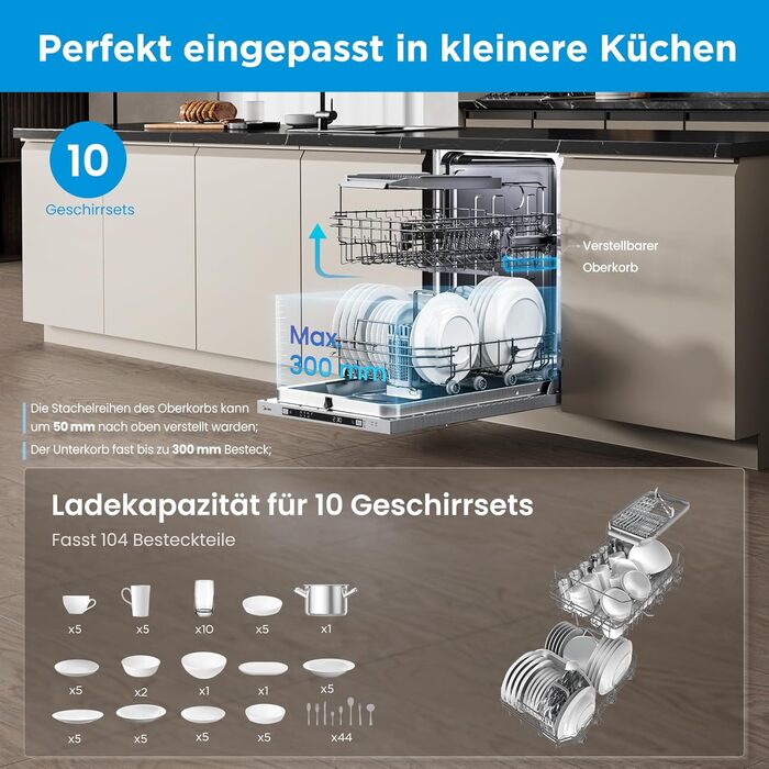 Посудомийна машина Midea SF 3.45N PRO: 9 комплектів, Inox, Wi-Fi, 5 програм, 47 dB