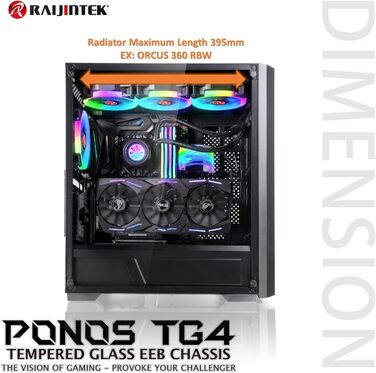 Корпус для ПК Raijintek PONOS TG4, сумісний, скло, чорний