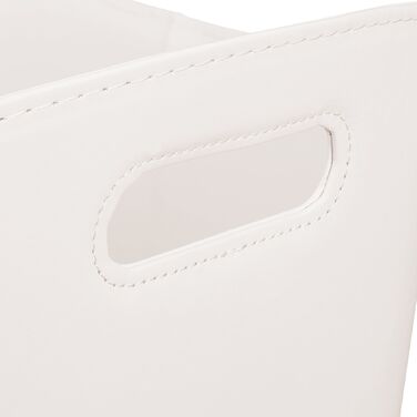 Кошик для зберігання з дерева кольору слонової кістки Relaxdays з штучної шкіри