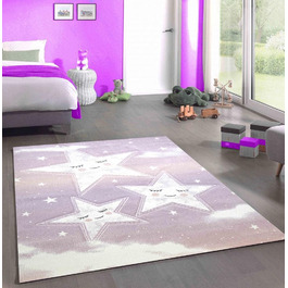 Ігровий килим Дитяча кімната Зірки Небесні хмари Дизайн Рожевий Крем Розмір 160х230 см