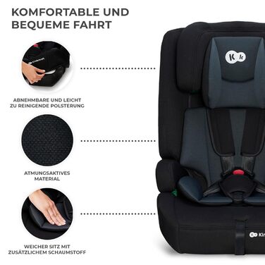Автокрісло Kinderkraft SAFETY FIX 2 I-SIZE (76-150 см) – 9-36 кг, Isofix, регулювання підголівника, чорний CLASSIC