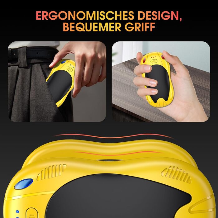 Електричні грілки для рук FANDLISS з акумулятором 10000mAh, 2 шт., з двостороннім нагрівом, USB, 3 режими, для кемпінгу та активного відпочинку