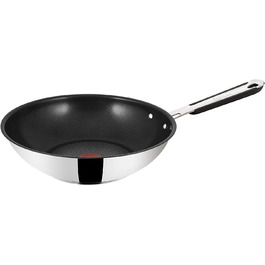 Сковорода Tefal E79219 Jamie Oliver Induction Wok, нержавіюча сталь, 28 см сковорода вок 28 см