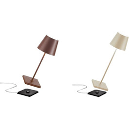 Zafferano Poldina Pro Mini: Бездротова LED-лампа для дому та вулиці, білий колір, сенсорне керування, 30 см, з зарядним пристроєм
