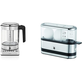 Електричний чайник-заварник WMF Küchenminis 2в1 з регулюванням температури, 1л, 1900 Вт, скляний, з тримачем для пакетиків та ситом