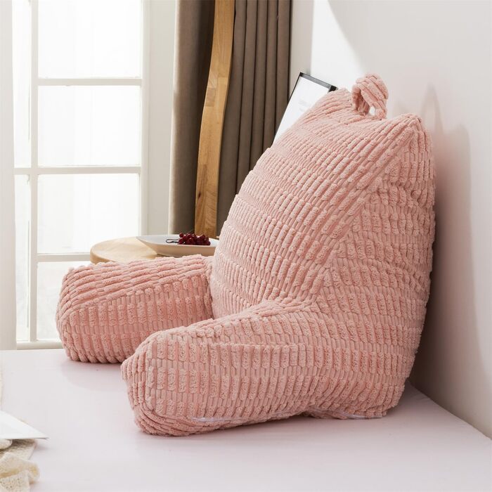 Крісло-мішок Holawakaka для читання та відпочинку з підлокітниками та спинкою, велике, рожеве