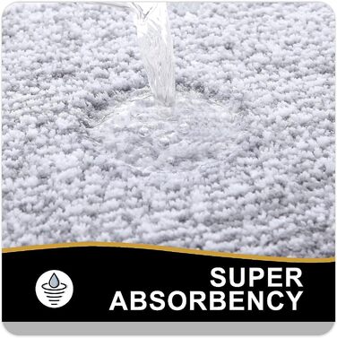 Килимок для ванної з мікрофібри Smiry Non-Slip Super Soft Washing 50x75 см, світло-сірий