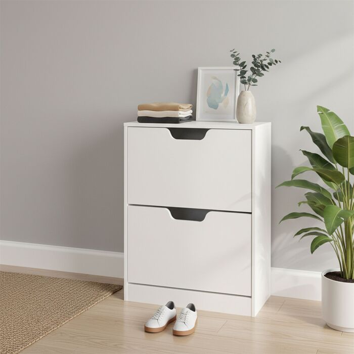 Взуттєва шафа Relaxdays з відкидною дверцями та відкритою полицею