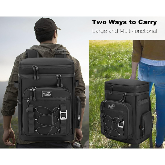 Терморюкзак охолоджуючий, 30L, водонепроникний, для пікніка, пляжу, кемпінгу, відпочинку на природі (зелений/чорний)